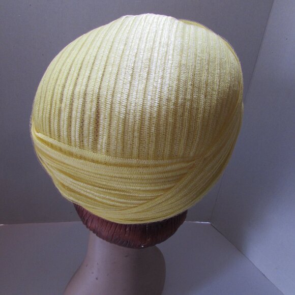 Vintage 1960 Era Bubble Hat Lemon Yellow